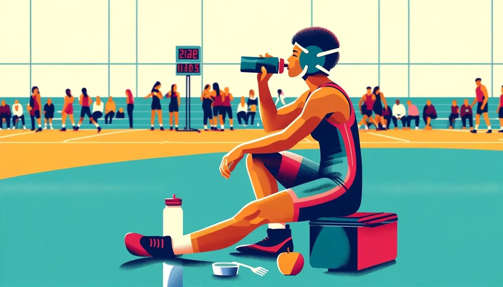 Youth Wrestler Hydrating